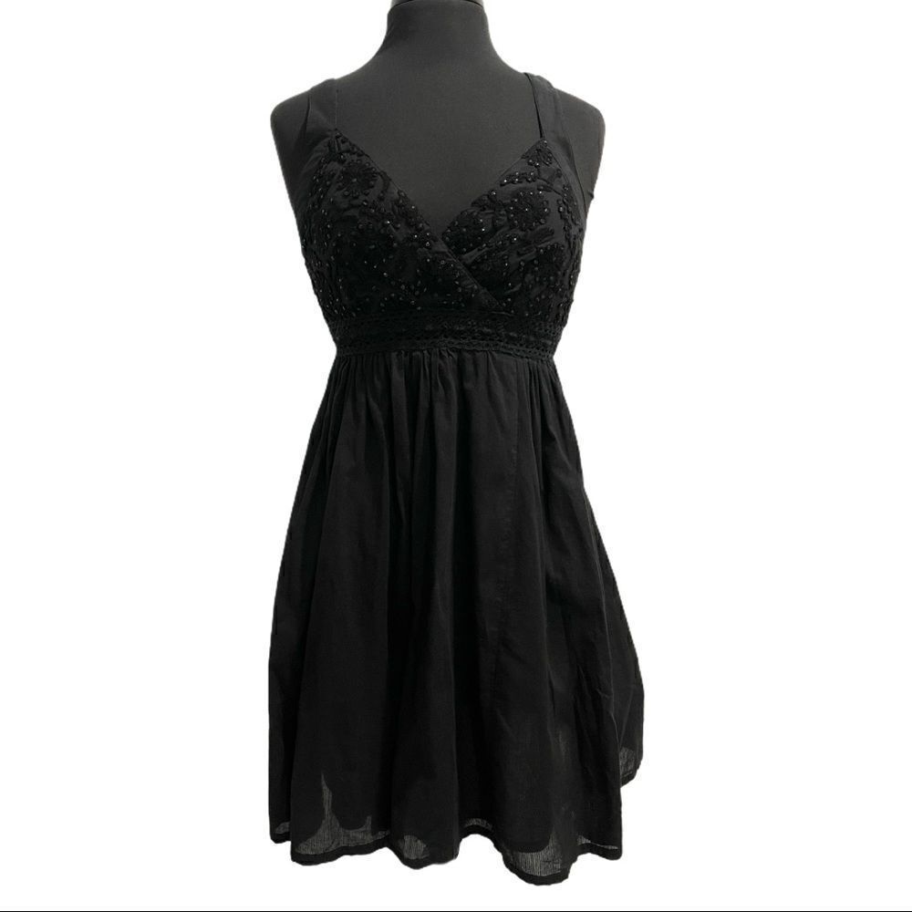 PEPPERMINT bay black embellished sundress sz S